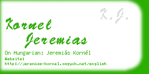 kornel jeremias business card